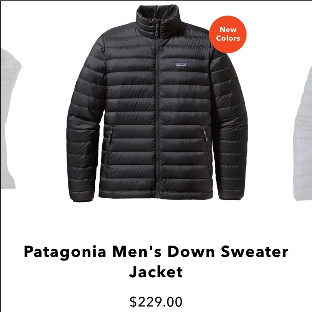 Patagonia black down sweater jacket